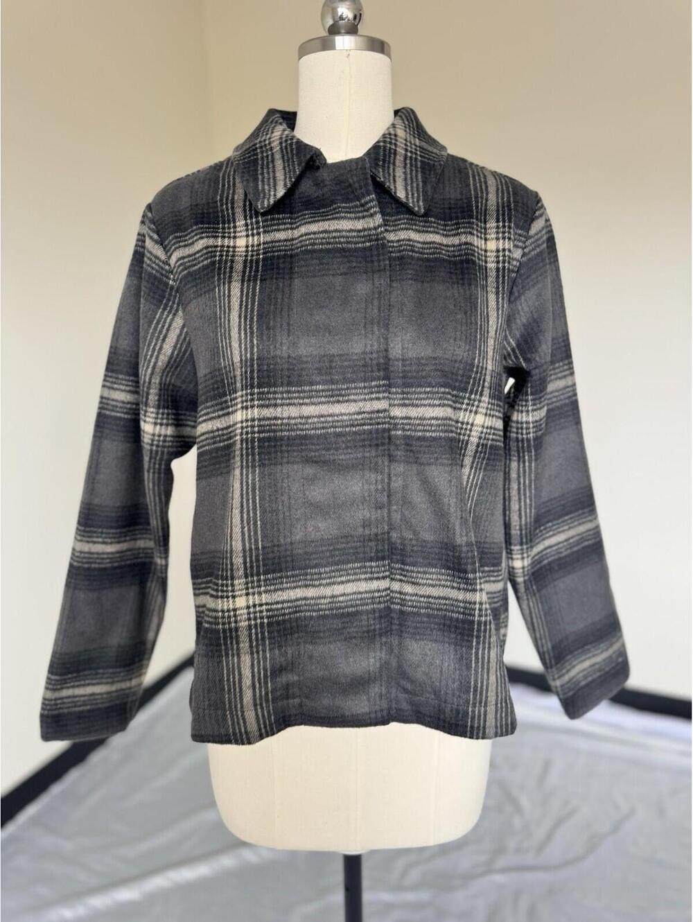 Banana Republic Gray Jacket Plaid Sz Small